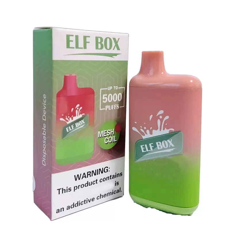 Vape Ecigarette personnalisée Elf Box 5000puffs Pods jetables Vape Pen Device vs Elf Box Randm 5K Hits Recregeable Battery Un long moment de vaping