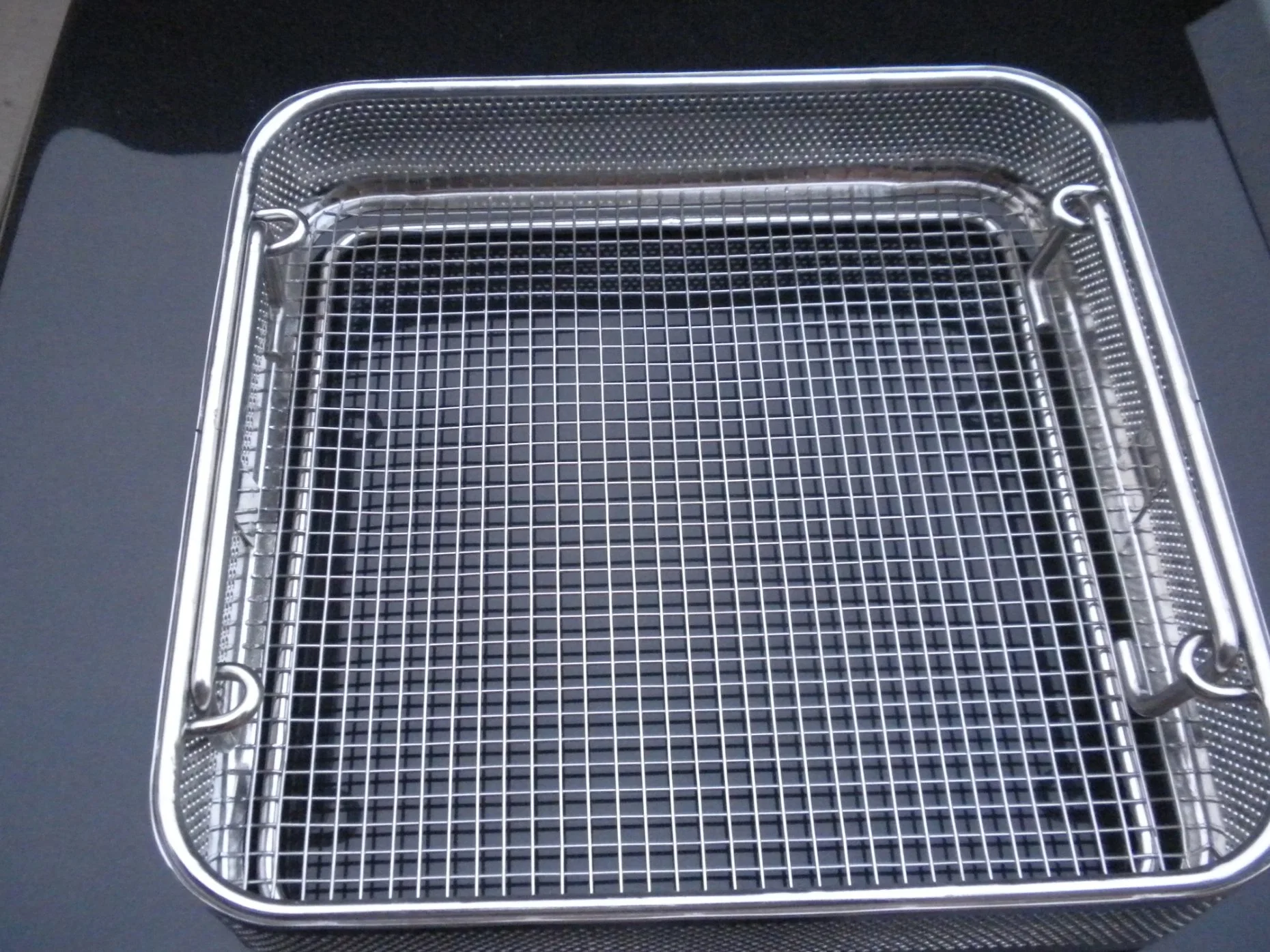 260mmx190mmx50mm instrumento quirúrgico Mesh Lavavento Transporte bandejas de esterilización por vapor