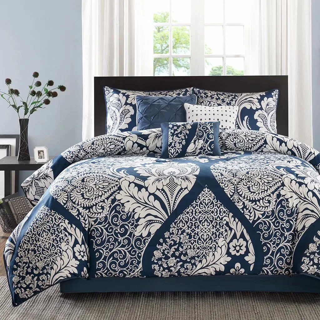 Customized Print Polyester Microfiber Bedding Comforter Sets Luxury Quilt Cover