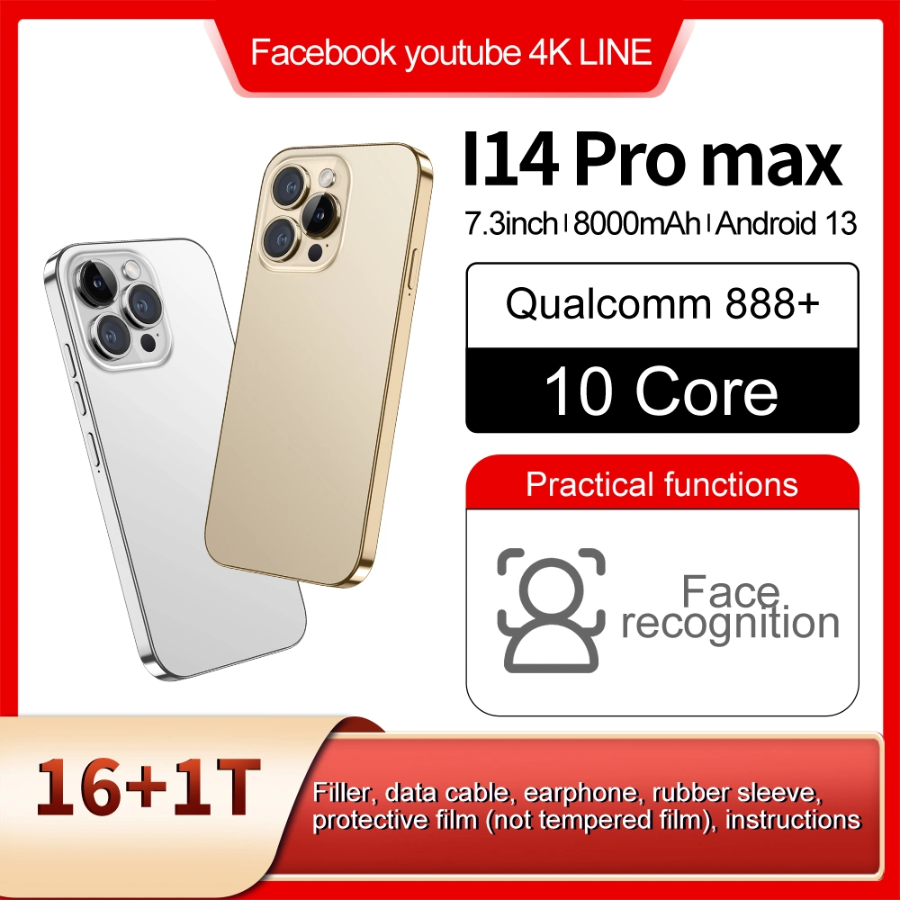 Celular inteligente de marca nova em promoção I14 PRO Max 16GB 1t, 8GB 512GB, 3GB 64GB, celular inteligente Android, telefones móveis Viqee OEM/ODM.