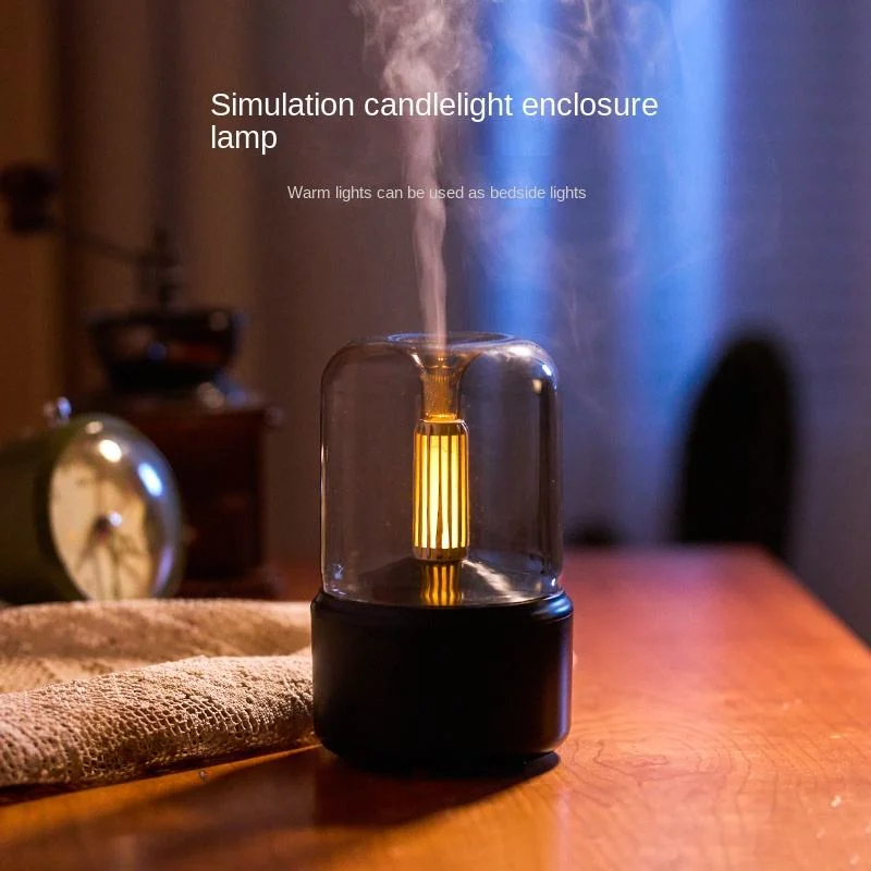 120ml Simulation Candle Light Air Humidifier Ultrasonic Aroma Diffuser Bodyworks Aromatherapy Smart Flame Humidifier