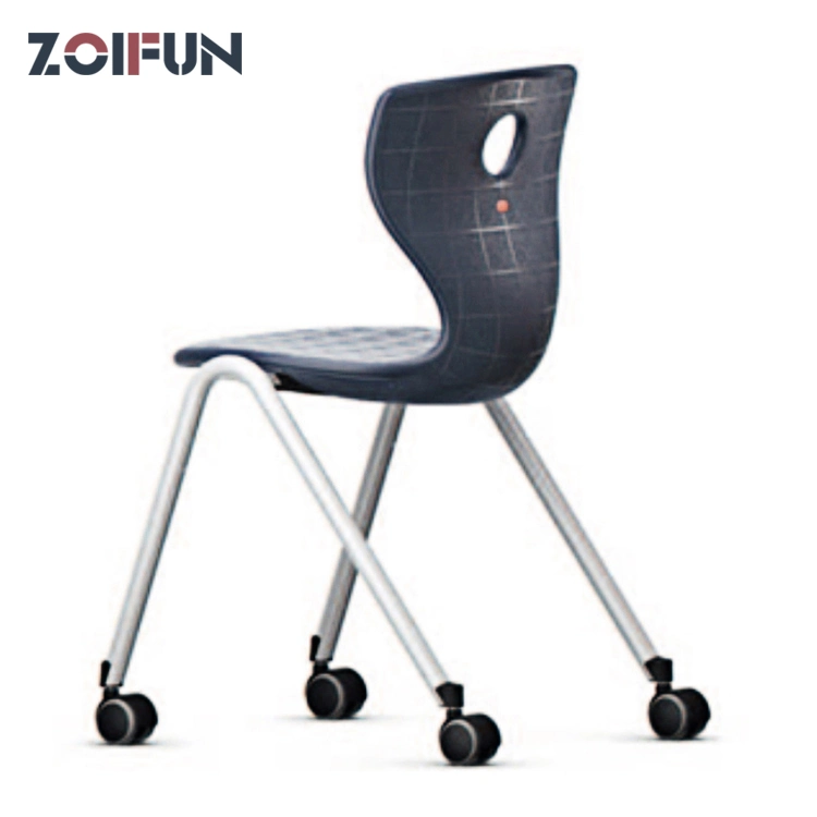 Mobile Plastic Metal Seat School Lab Classroom Office Furniture School Chair with Wheel Furniture