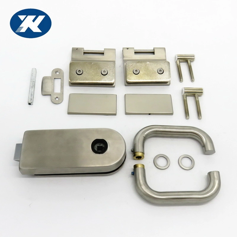 Home Hotel Bathroom Frameless Glass Door Double Lock Stainless Steel Glass Door Latch 8~12mm Sliding Glass Door Lock