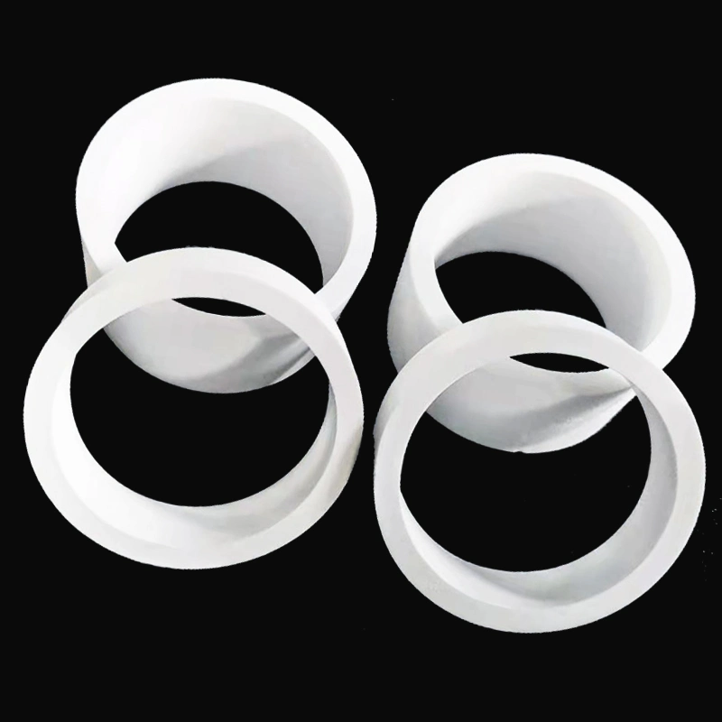 Coude droit à anneau en céramique résistant à l'usure 92-95% alumine