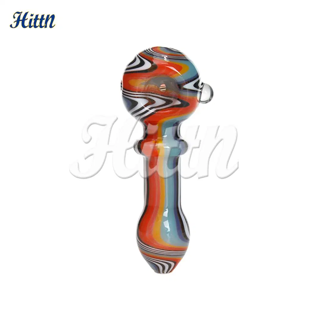 Wholesale/Supplier Premium 4.3 Inches Mixed Colors Pocket Spoon Pipe Pyrex Glass Smoking Pipe Glass Chillum Hand Pipe