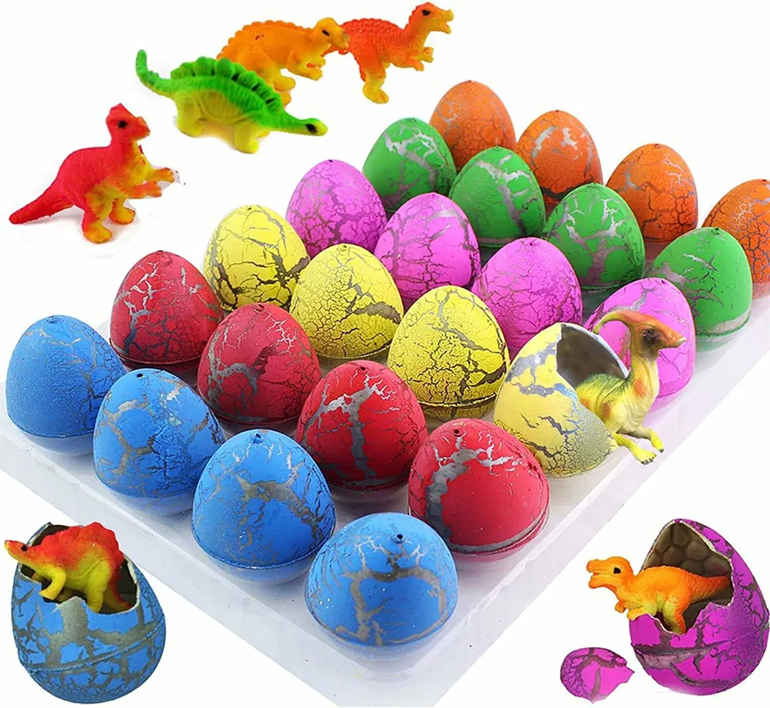 24PCS Dinosaur Eggs Dino Egg Toys Grow in Water Hatch Egg Crack Science Kits Novelty Toys