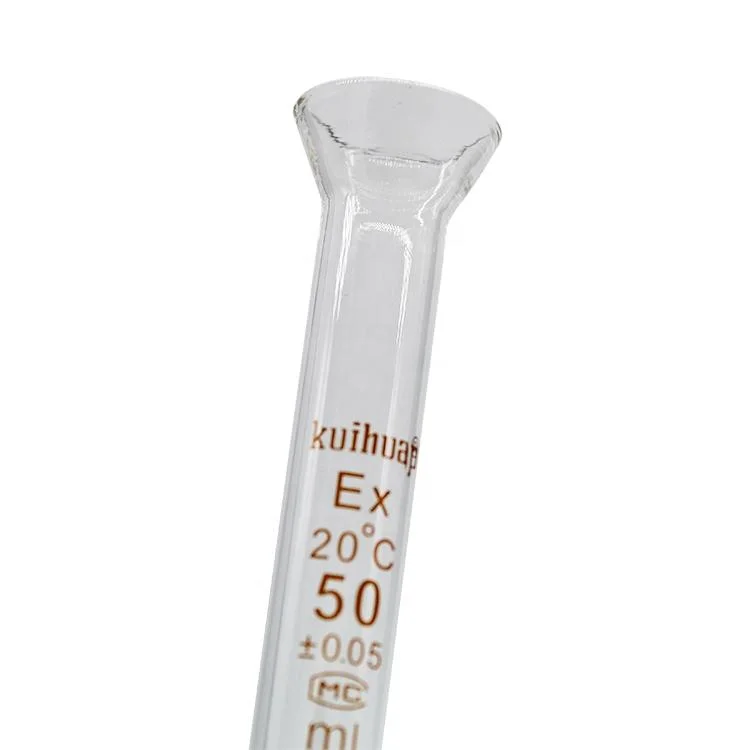 Lab Disposables Glass Measuring Burette with Glass Rubber PTFE Stopcock