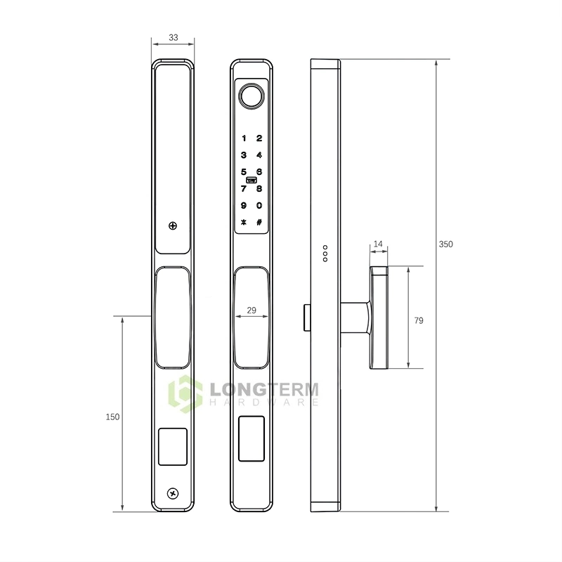 تقنية WiFi Tuya التطبيق ElectronicFingerprint Lock Zinc Alloy Multi-functional Smart قفل الباب