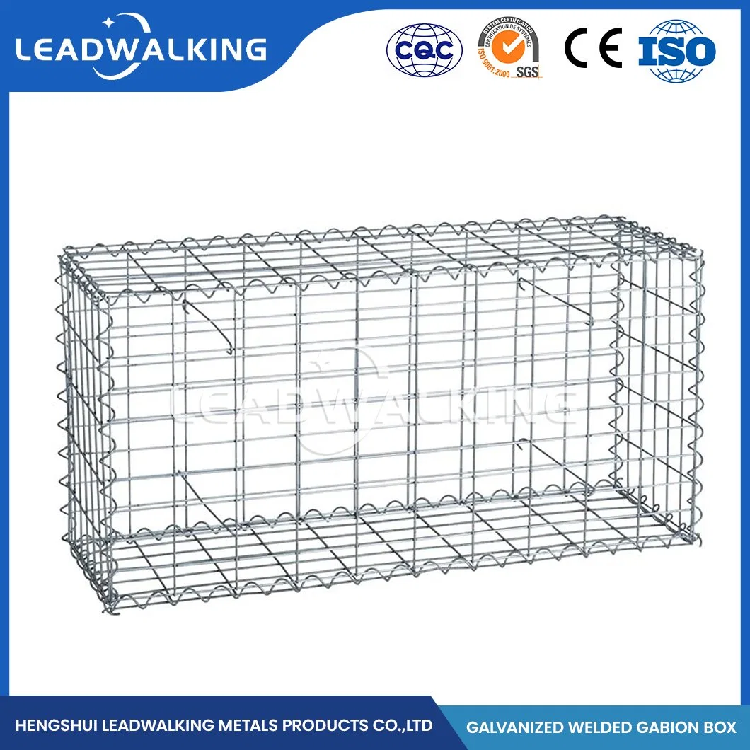 Leadwalking 100X150mm Mesh Landscaping Rock Cages Factory 3.5/4mm Wire Thickness Zinc Plated Welded Gabion Box China Gabion Wall Construction Basket Wall Welded