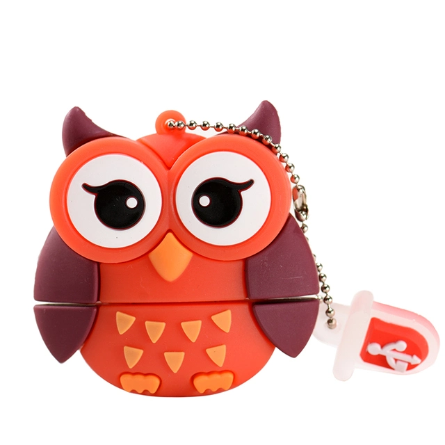 Custom Design Cartoon Animal Penguin Cat Owl 64GB USB Flash Drive 8GB 16GB 32GB 64G 128GB Pendrive USB 2.0 Memory Stick Frog Pen Drive