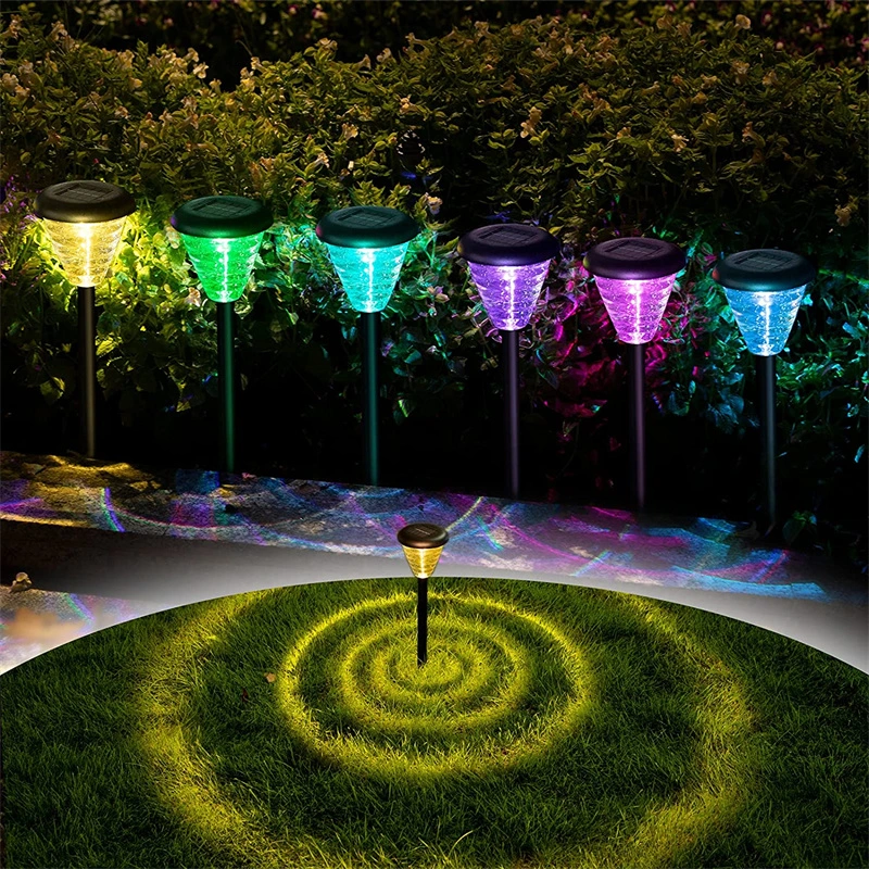 Color Changing LED Solar Landscape Lights Waterproof Path Lights RGB Outdoor Solar Powered Garden Lights for Walkway