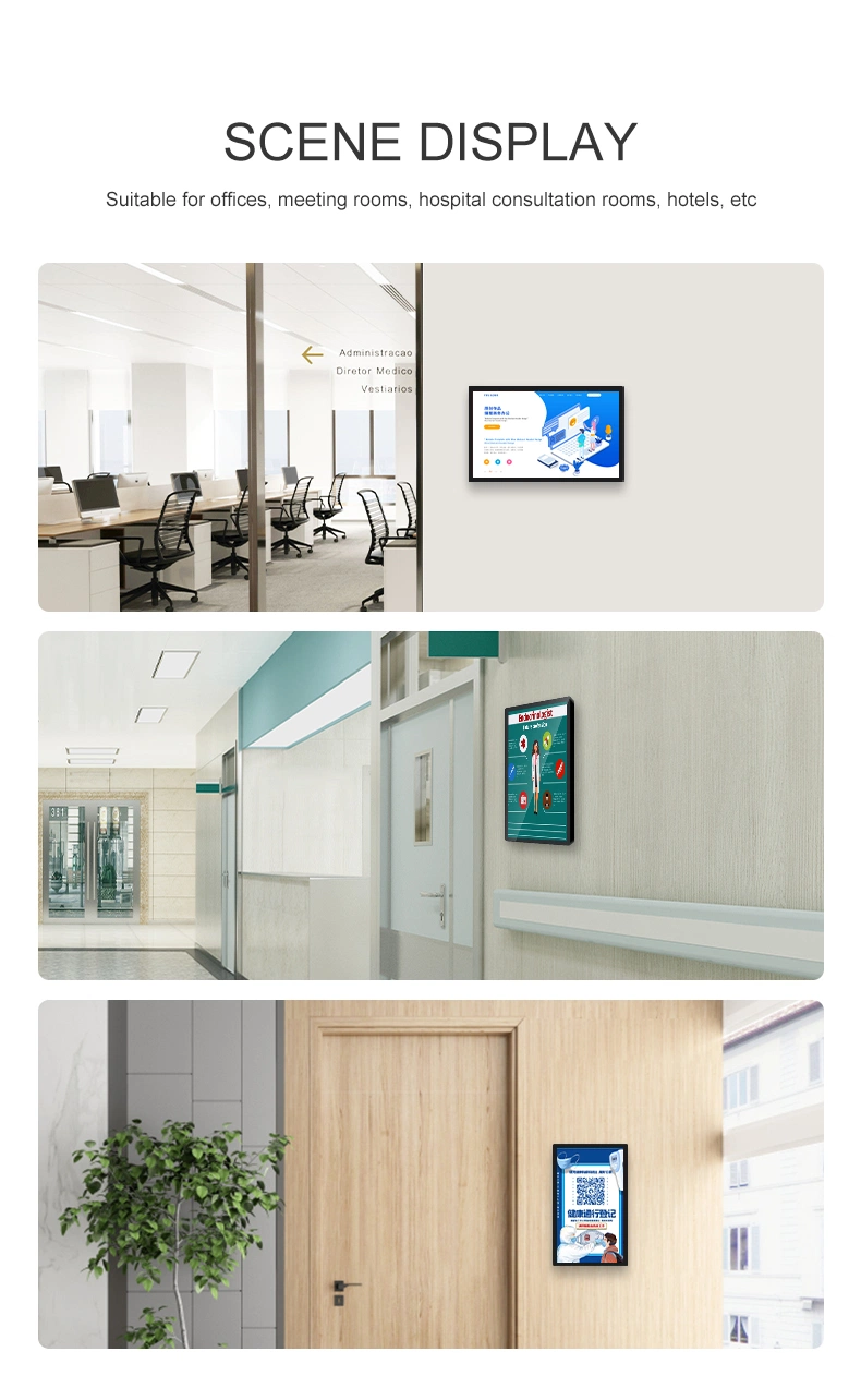 32 Inch Super Narrow Frame Android Smart LCD Touch Screen No Touch Wall Mounted Digital Signage