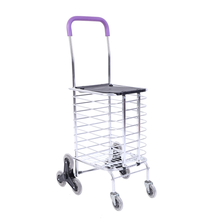 New Design Fashion Aluminium Shopping Trolley with Handle Wheels