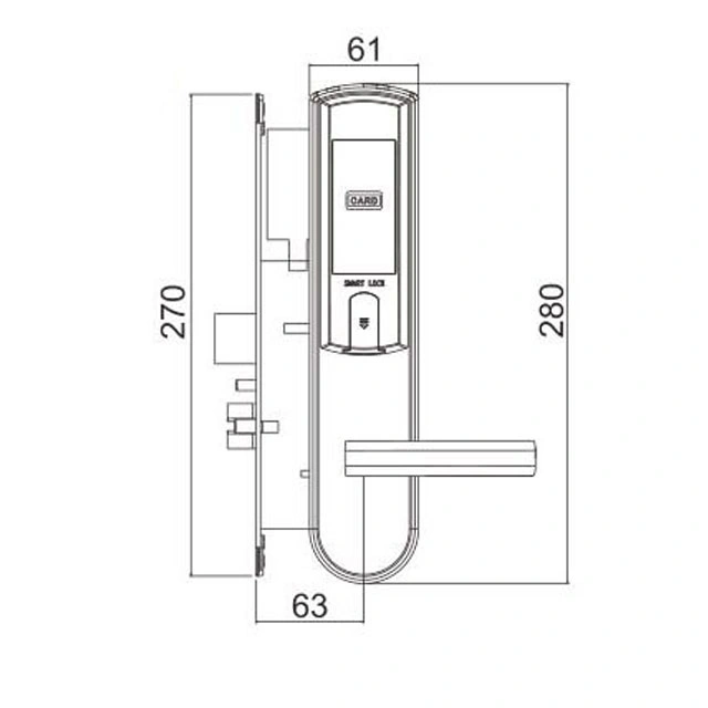 Gold Color Stainless Steel 304 Hotel RFID Smart Door Lock