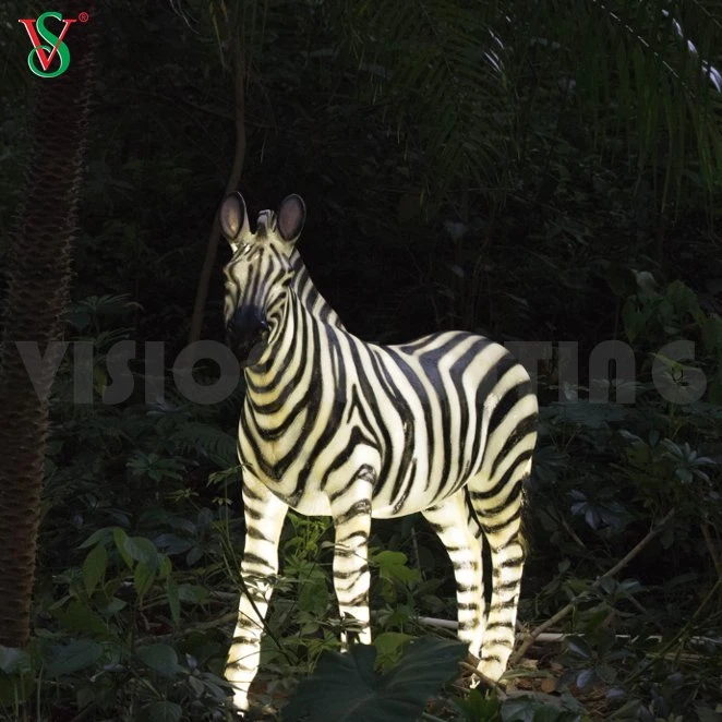 Décoration lumière animale 3D en fibre de verre d'éclairage jardin de stationnement Zebra