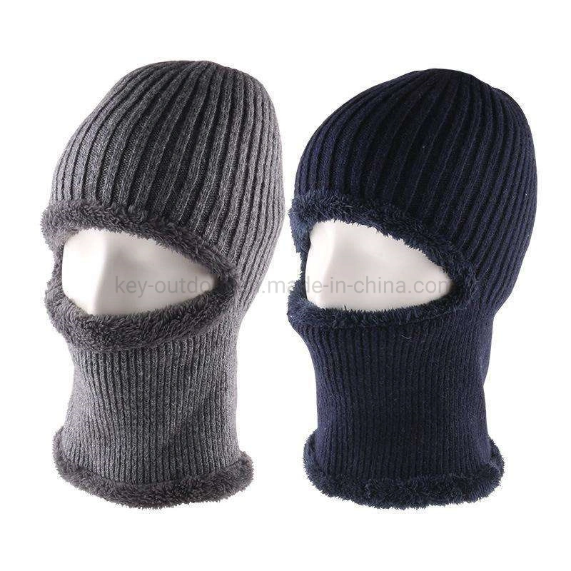 Boné de inverno tricotado para Skiing novo adiciona forro de pêlo quente Os chapéus de inverno com pala mantêm a máscara quente do rosto em balaclava