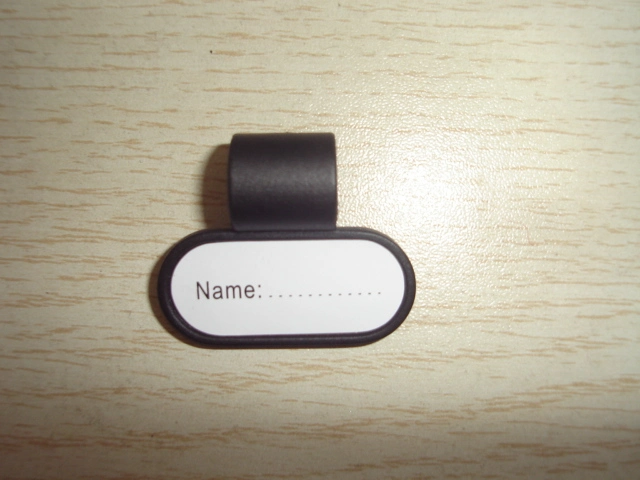 Kt-GF04A de colores mezclados de plástico personalizada ID Badge Clip Nombre estetoscopio etiqueta de nombre adecuado para todo tipo de etiqueta de nombre de identificación de estetoscopio