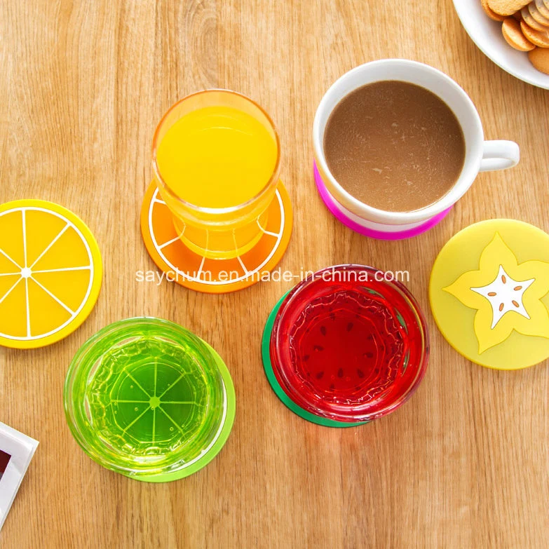 Fruit Coaster Silicone Tea Cup Drinks Holder Mat Placemat Pads