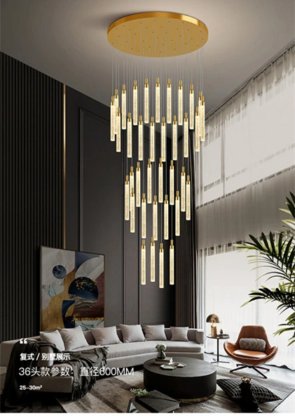 Luxury Modern Chandeliers Lighting for Staircase Hallway Crystal Light Fixture