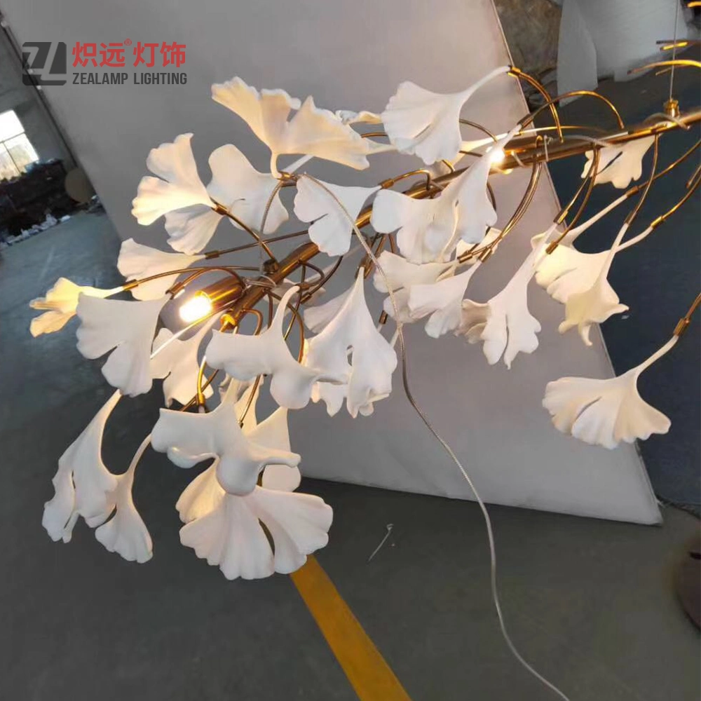 Brass Pendant Light Gingko Lighting Villa Porcelain Chandelier