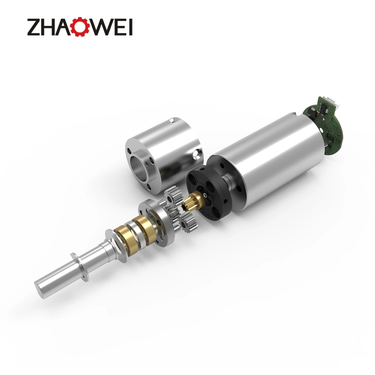 MD022022-384 Zhaowei 22mm 12V 6V 3V 15kg. Cm 20rpm bajas rpm Cepillo de alto par motor de engranajes de metal de CC