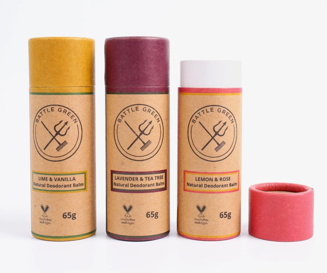 100% Recycled Natural Kraft Cardboard Packaging Paper Tube for Lipsticks /Lip Balm/Deodorant/Cream/Perfume Push up Bottom