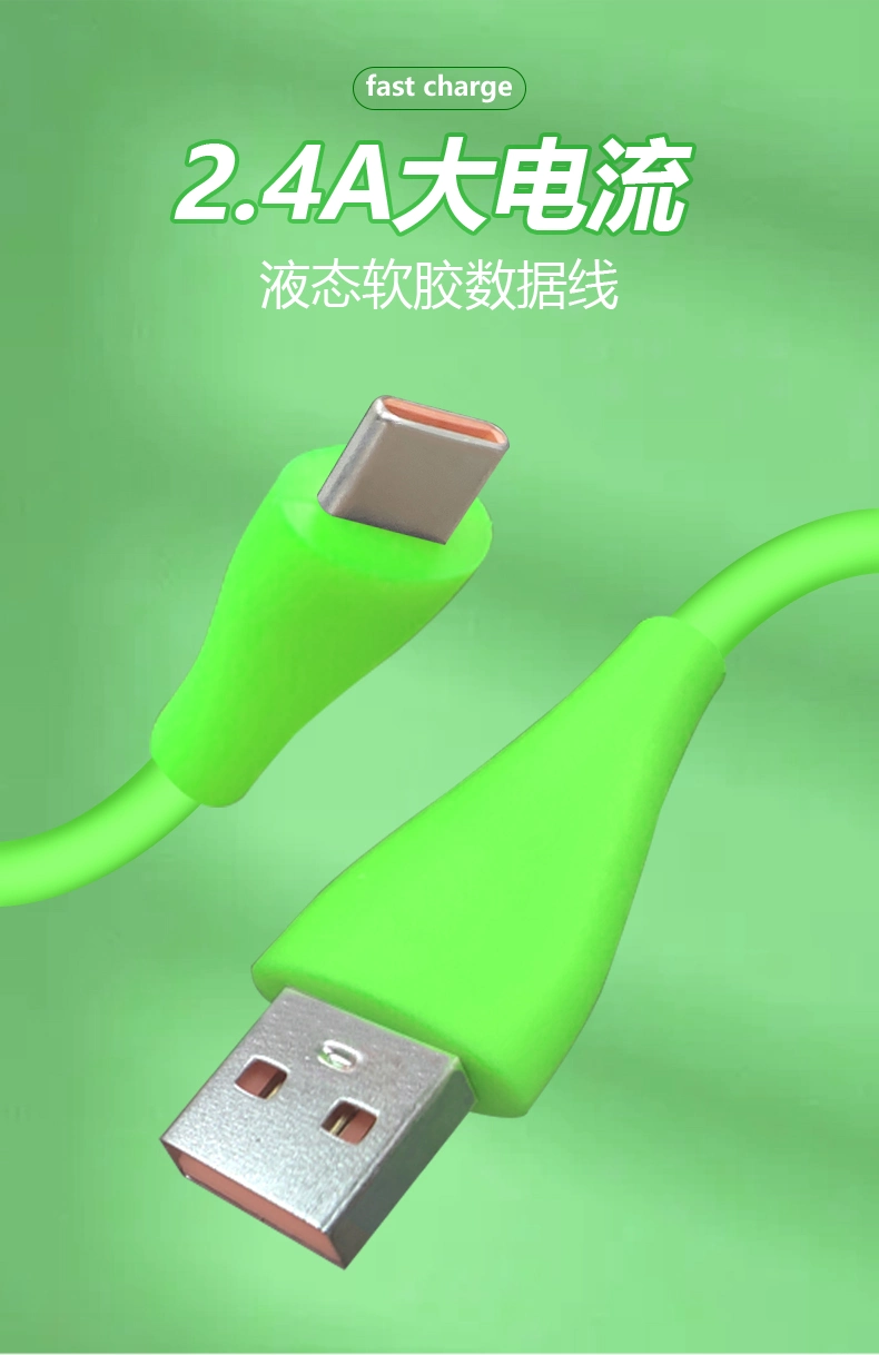 1m de cobre esmaltado de TPE alta elasticidad USB Cable de datos de carga rápida de 2.4A