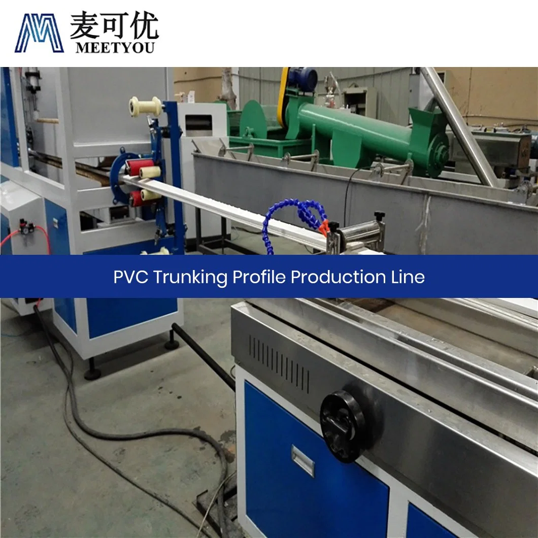 Perfil de máquinas Meetyou produção OEM Custom China uniforme de PVC Plasticization PVC Trunking Extruder fábrica de máquinas Configurar máquina de corte duplo