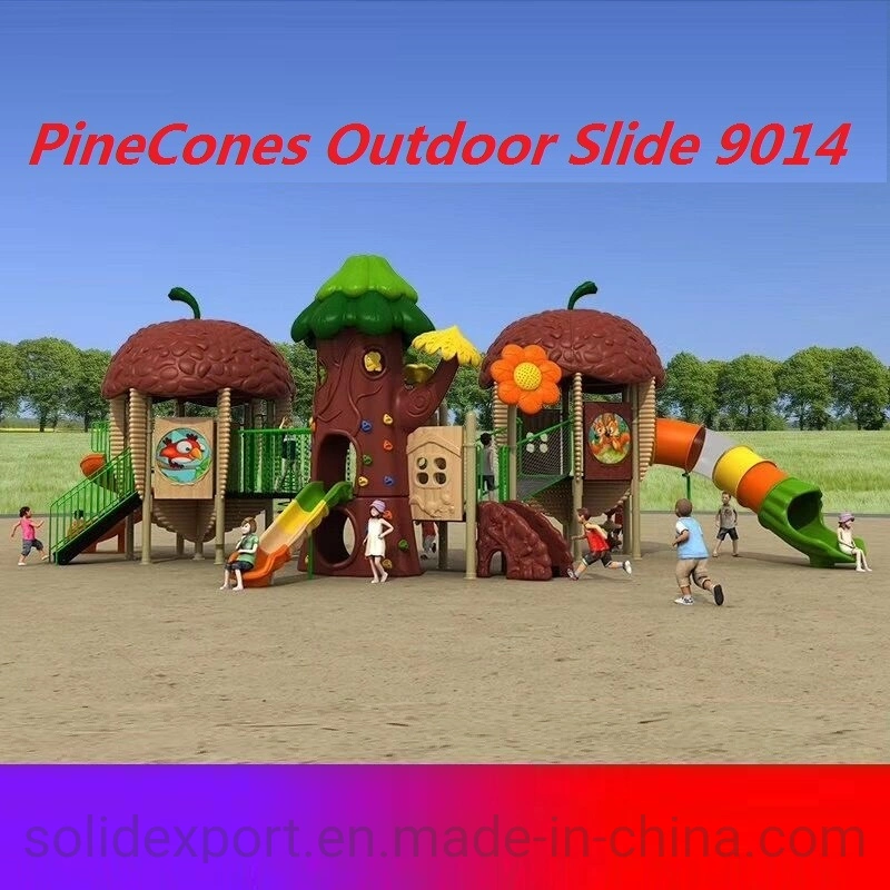 Kids Games Cheap Plastic Pinecones Outdoor Slide Playground Equipment for Amusement Park