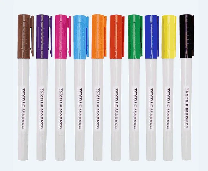 stationery Marker Fabric Markers Permanent for T Shirts Baby Clothes No Bleed Fine Tip Fabric Paint Pens Set of 10, Brown