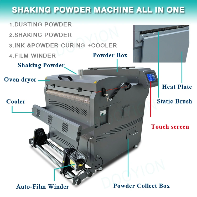 Dooyion 60 Cm Filme Dtf Trepidação do secador da máquina de pó para todos os tecidos