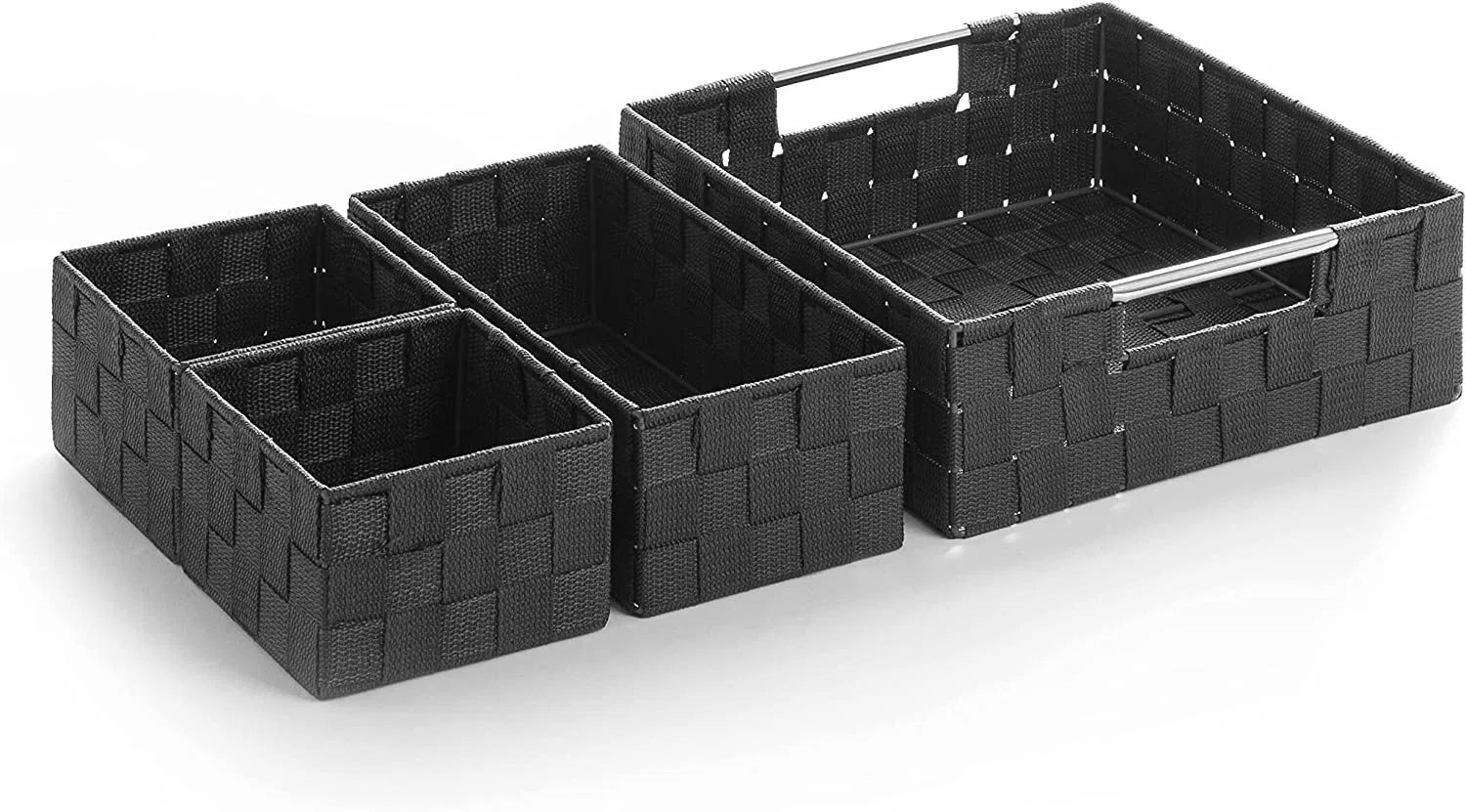 4-Piece Woven Strap Storage Basket Organizer Set