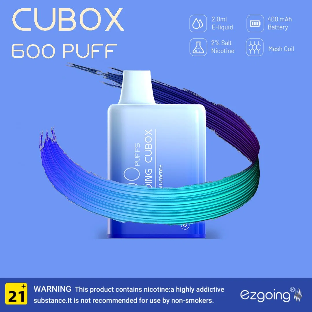 Wholesale/Supplier Shenzhen Mini Disposable Ezgoing Cubox 600 Puffs Pod Electric Cigarette Flavors Customized