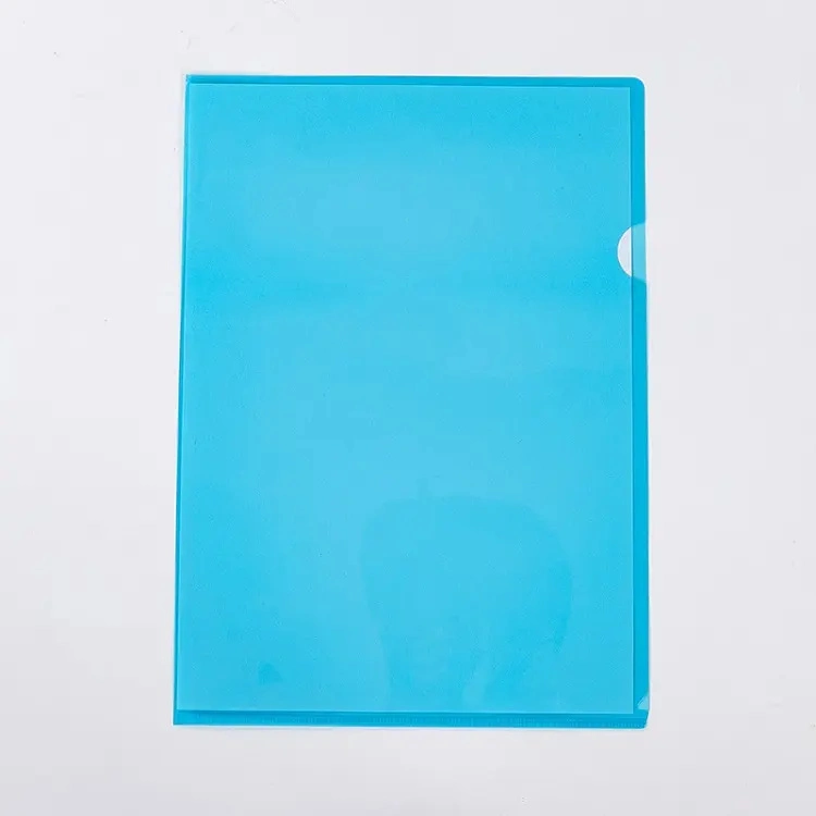 Promotional Transparent PP File Holder Custom Logo Document Folder L Shape File Holder