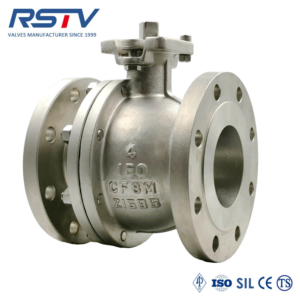 Stainless Steel/Carbon Steel ISO5211 Flange End Handle 150lb/10K/Pn16 Round Type Ball Valve