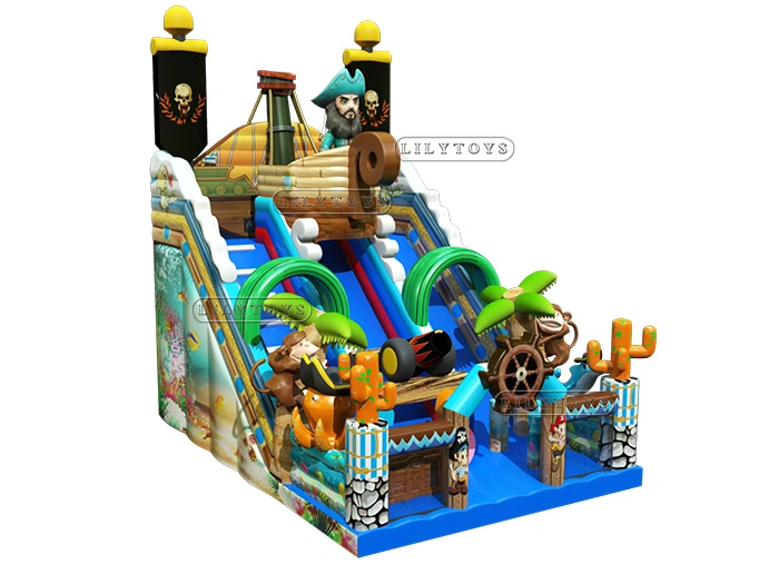Comercio al por mayor de diapositivas divertidas diapositivas pirata gigante inflables juegos al aire libre niños tobogán para niños