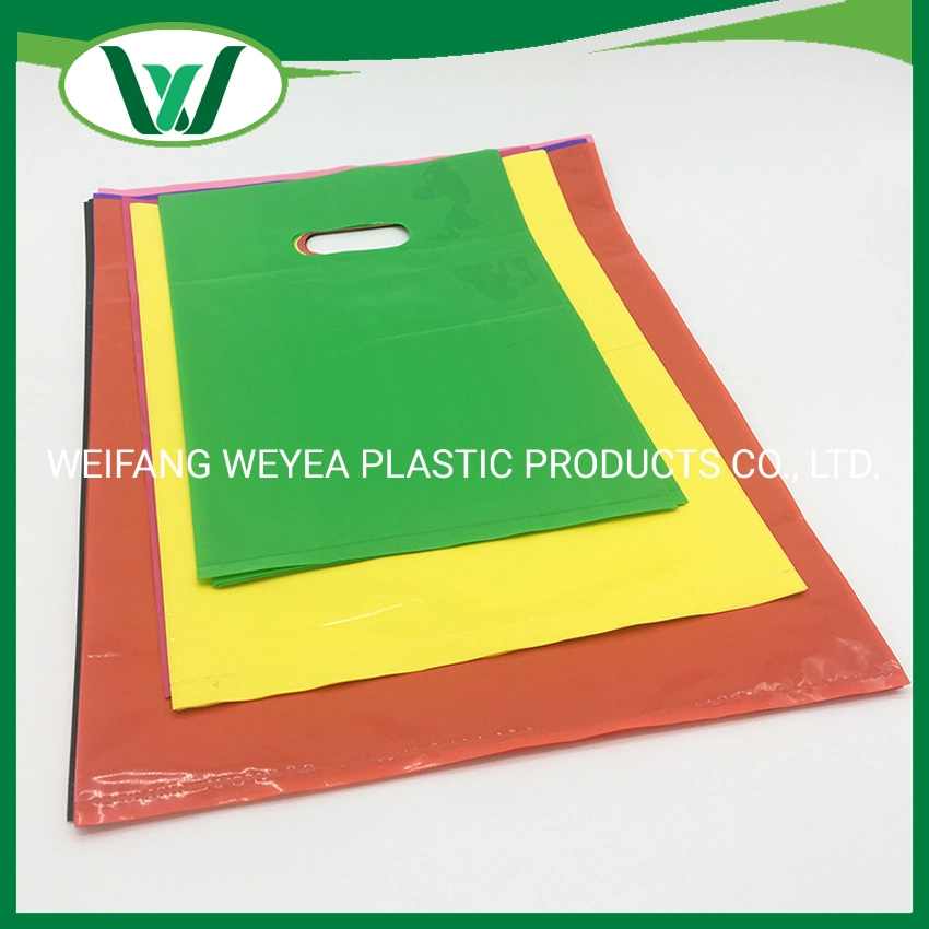 Factory Direct Sale Luxury HDPE Die Cut Handle Plastic Packing Carrier Bags