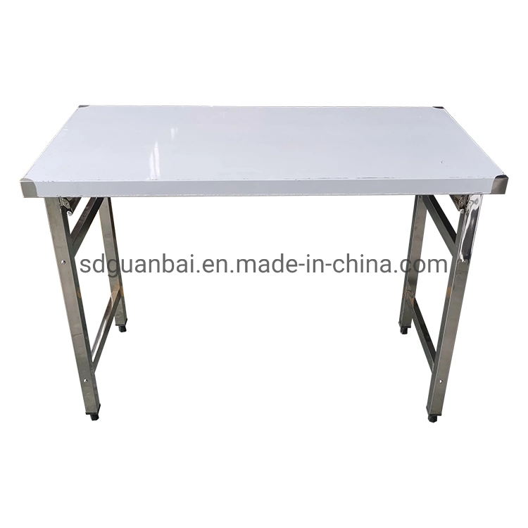 industrial stainless steel work table with frame on three sides