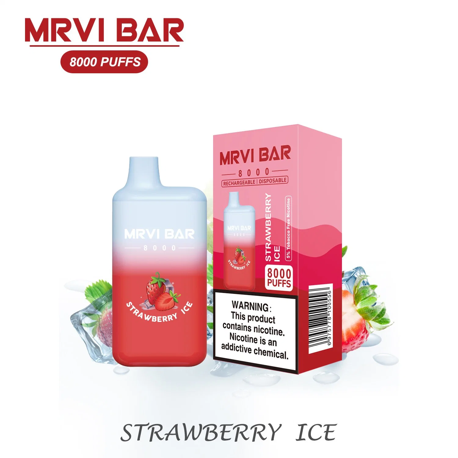 100% auténtico Mrvi Bar 8000 Puffs lápiz electrónico desechable para cigarrillos Dispositivo sin nicotina VAPE