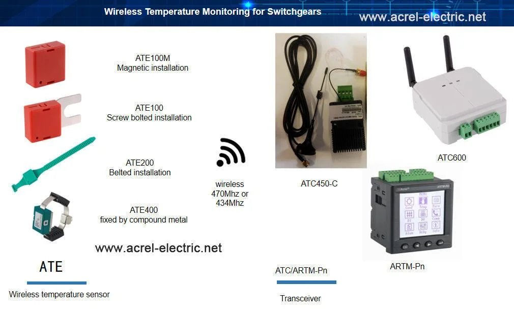 Wireless Sensor de temperatura para monitor de temperatura de la barra de cobre de cuadros