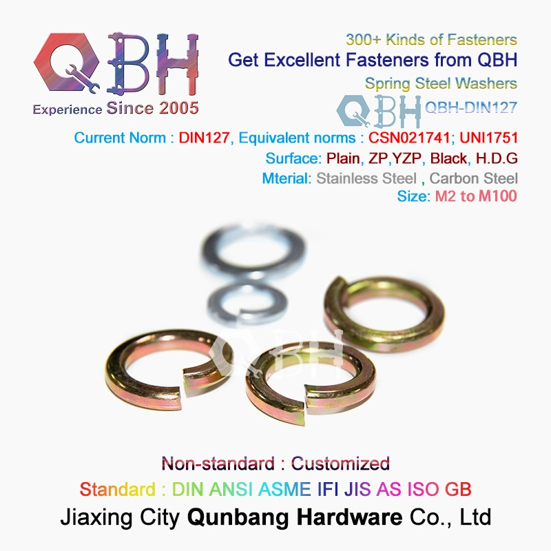 Qbh Industrial Fastener Hardware Made in China Supplier DIN 127 Screw Bolt Nut Sanitary Fittings Spring Washer Bulkbuy