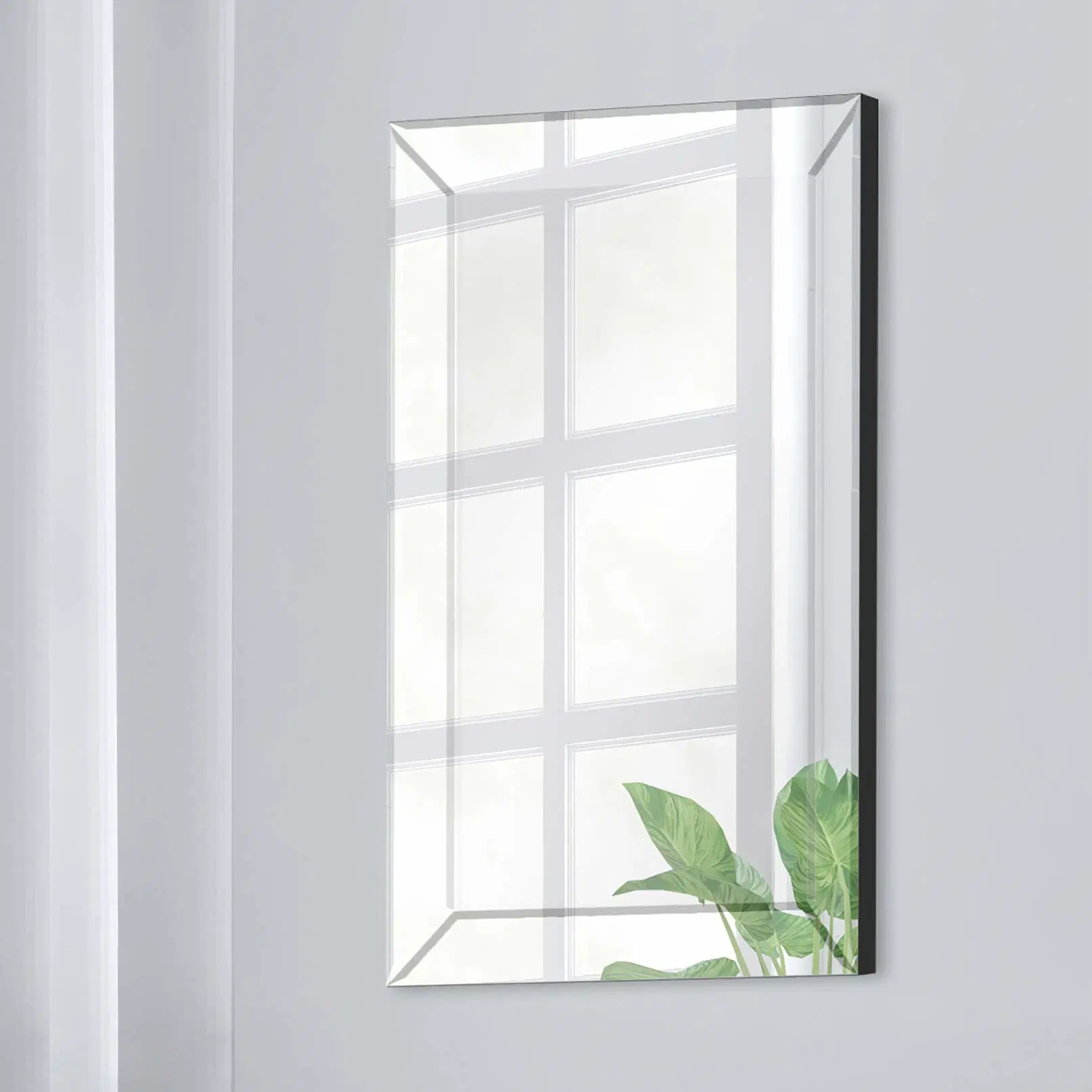 Aparelhos electrodomésticos andar montado na parede escura Decoração decoração de vidro biselado Mirror Beleza Banho Cosméticos Penteadeira Espelho Retrovisor Cônica