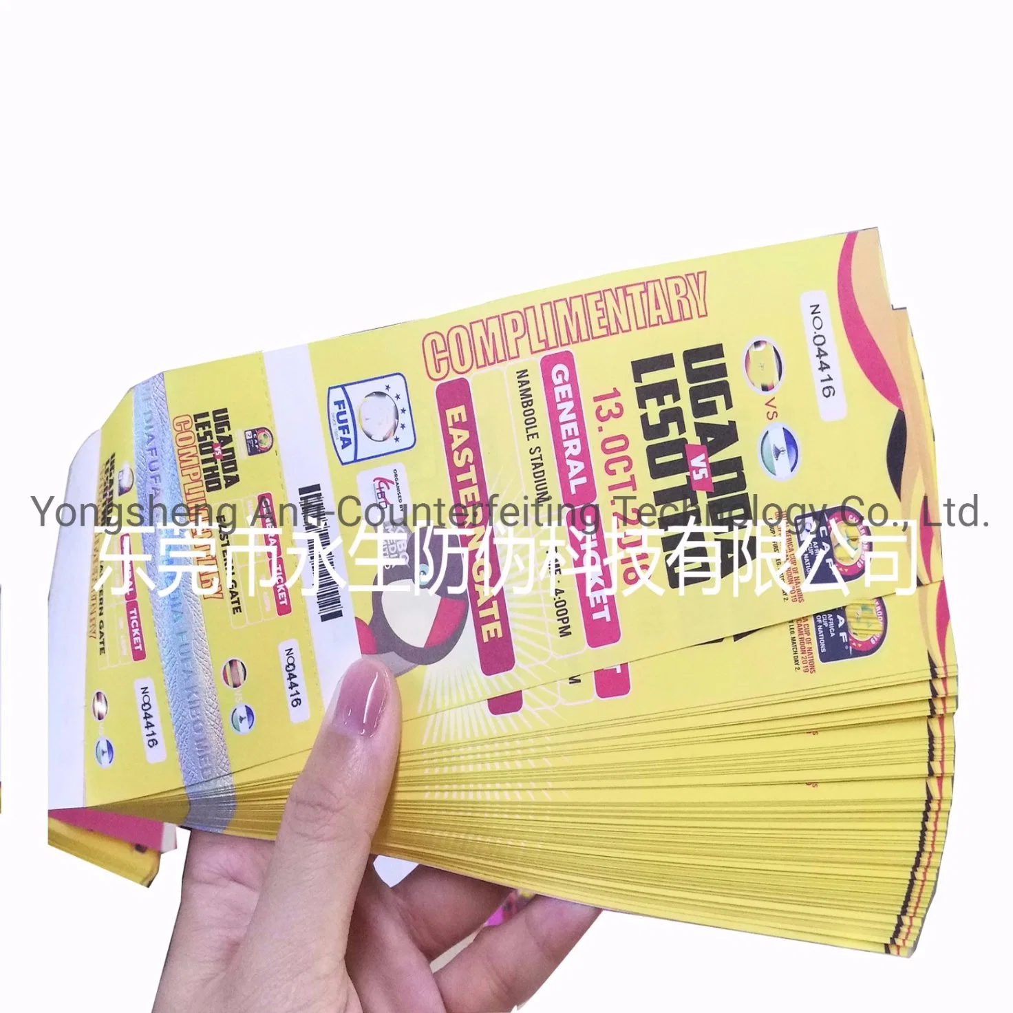 Watermark Paper Security Booklet Coupon Ticket with Embossing Hologram Thread Foil