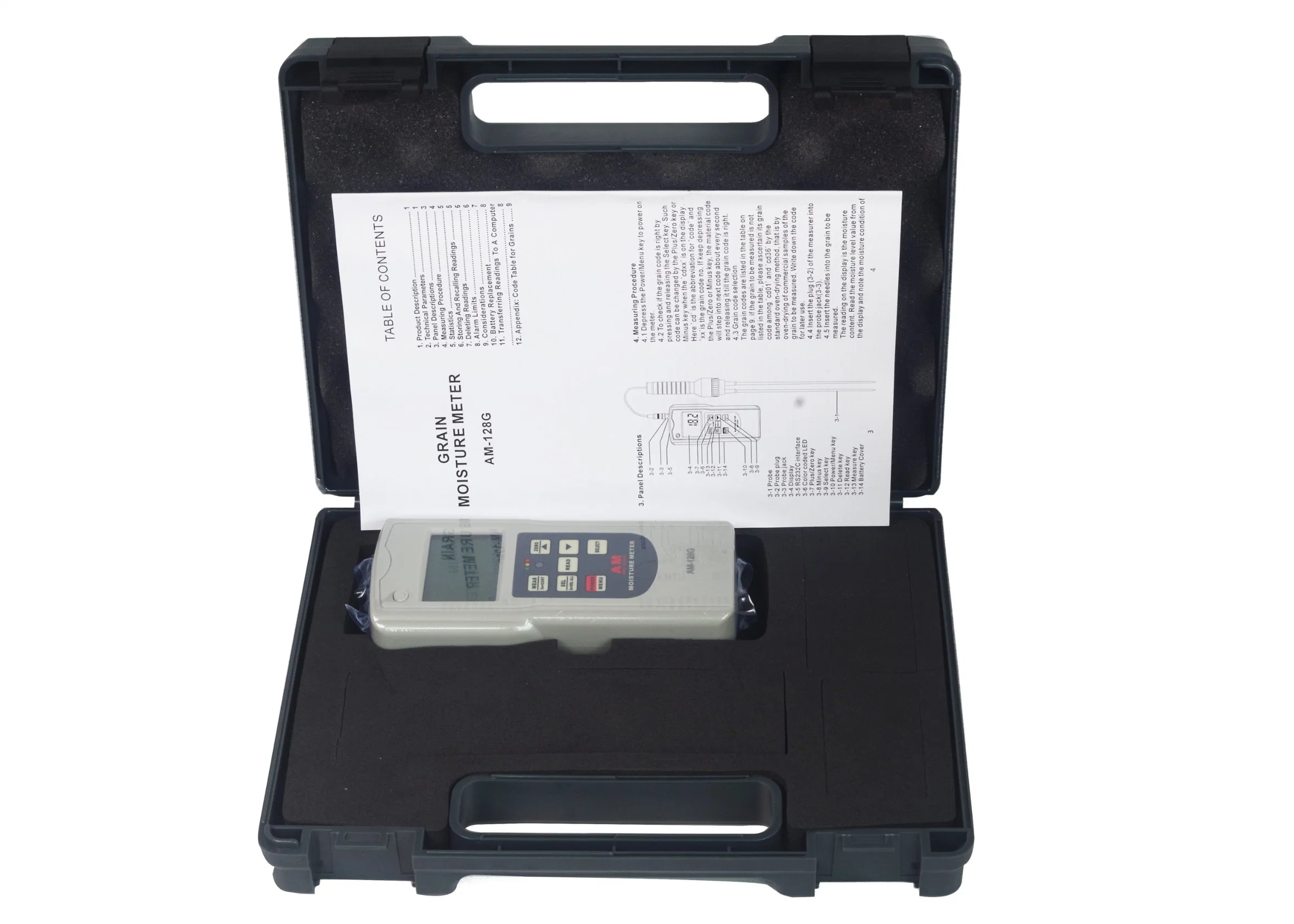 Am-128g Grain Moisture Meter Tester Analyzer High quality/High cost performance Portable with Measurement Range 7~30%