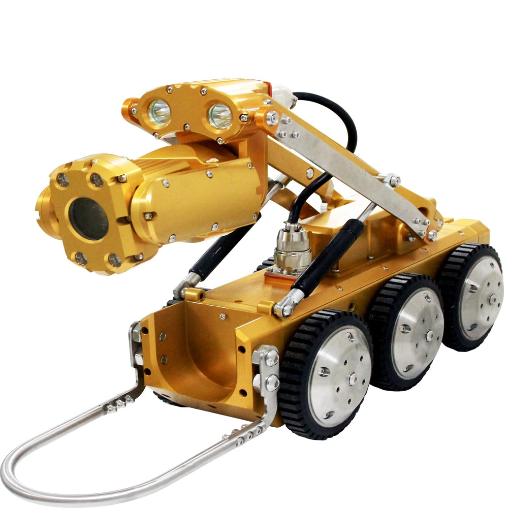 1080P Gas Oil Tank Sewer Industrial Pipe CCTV Inspection Crawler Robot