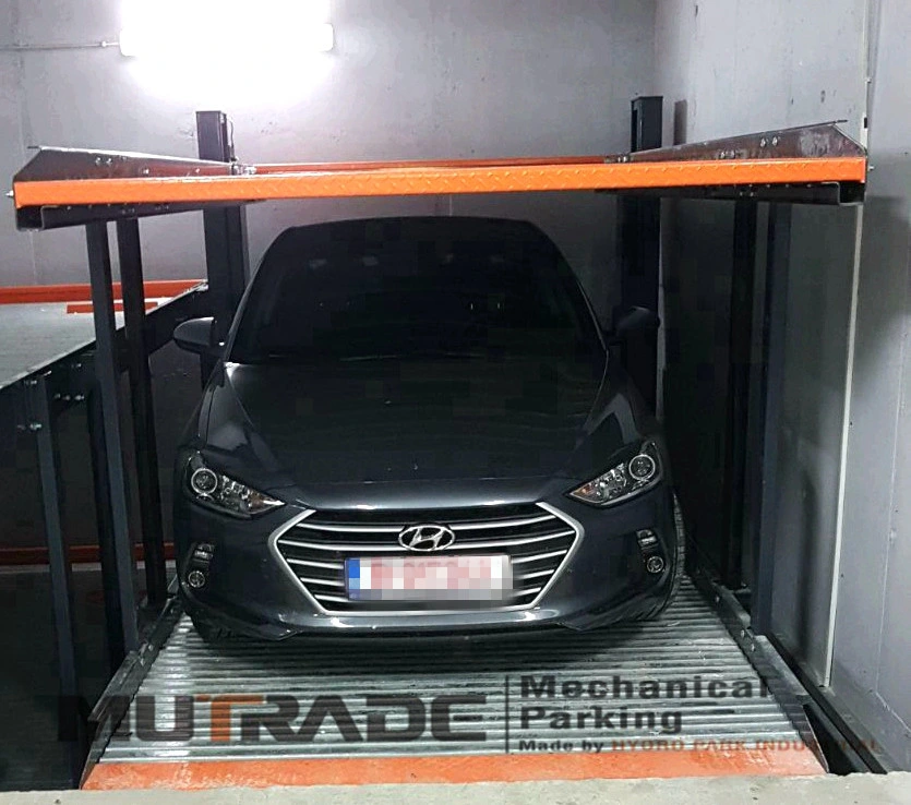 Two Post Pit Hydraulic Auto Parking System Car Lift Garage for Underground