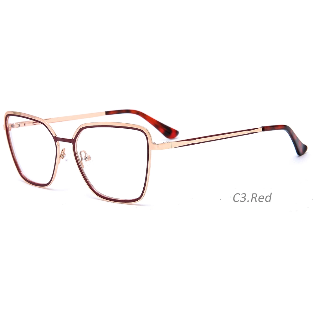 Private Label Ready Stock Ladies Alloy Eyewear Slim Pink Metal Eyeglasses Frames