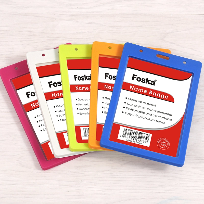 Foska Office PP Plastic Name Card Badge Holder