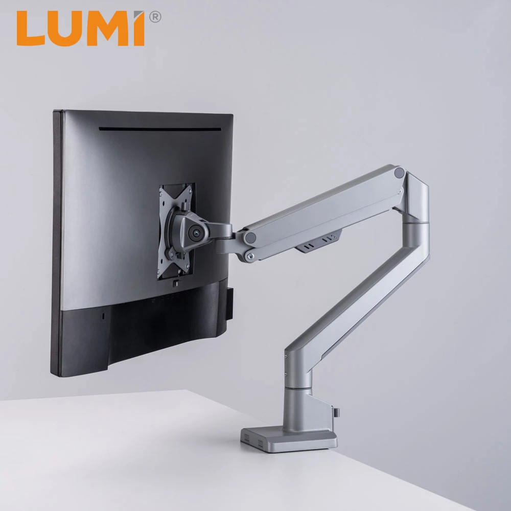 Original Factory Manufaturing Height Adjustable Aluminum PC Single Computer Stand Full Motion Monitor Mount Arm