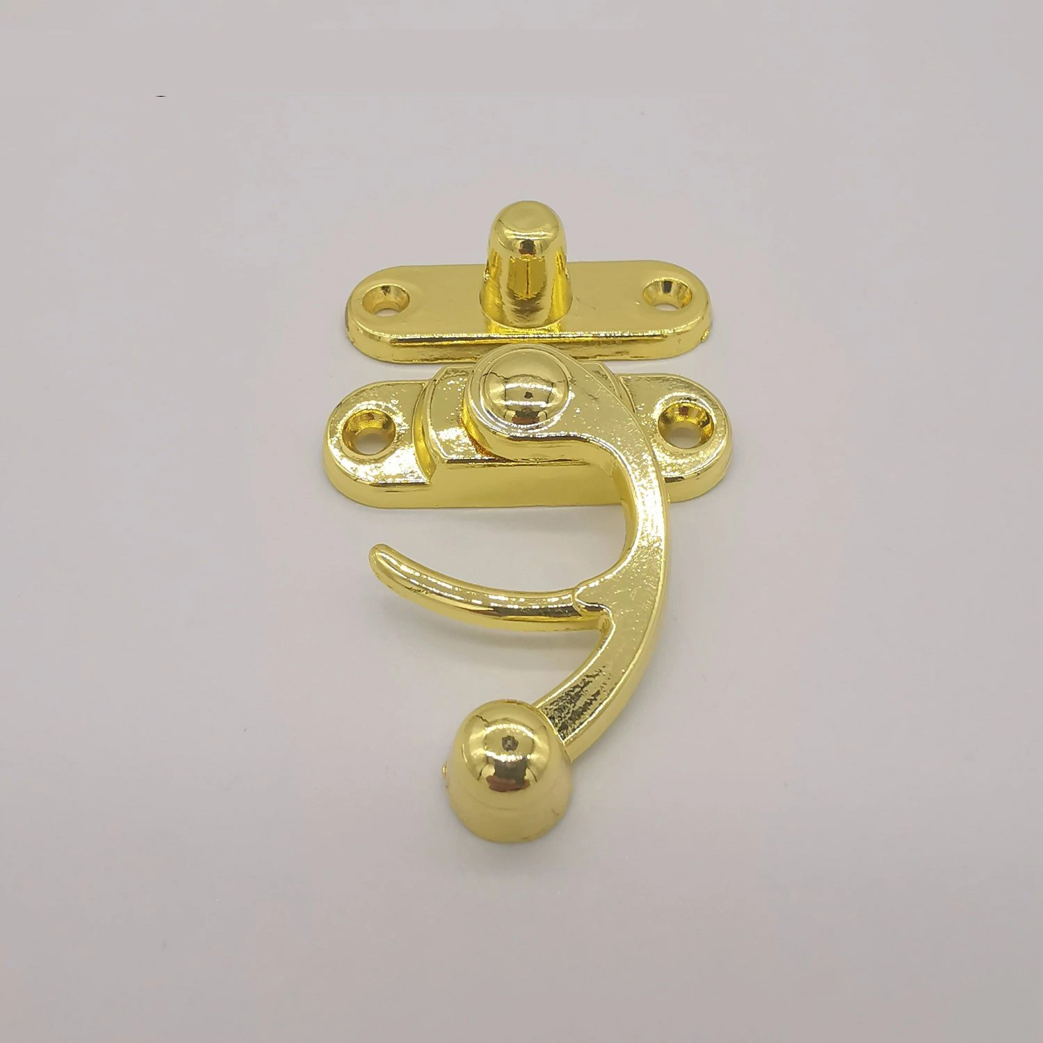 High quality/High cost performance  Golden Hasp Clasp Lock Furniture Hardware Alloy Catch Ox Horn Lock Hook Gift Wooden Jewelry Box Latch Hook (45*38mm)